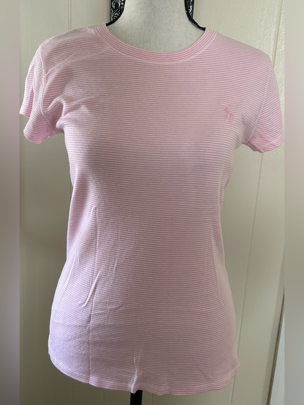 Ralph Lauren Light Pink Striped Short Sleeve Tee new